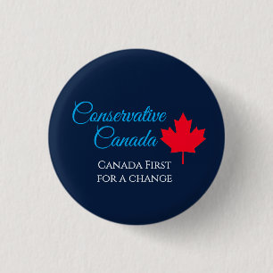 Macaron Rond 2,50 Cm Canada conservateur. Le Canada d'abord pour un cha