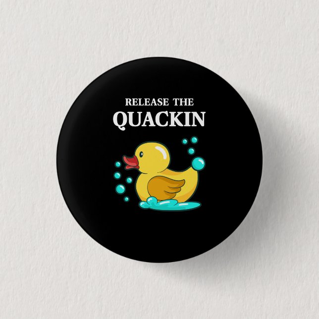 Macaron Rond 2,50 Cm Canard - Relâchez Le Quackin (Devant)