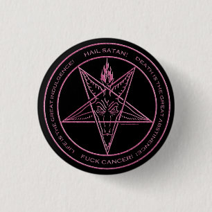 Macaron Rond 2,50 Cm CANCER DE F*CK ! Goupille de Baphomet