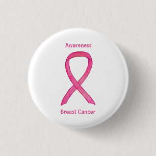 Macaron Rond 2,50 Cm Cancer du sein Pink Awareness Ruban Custom Pins