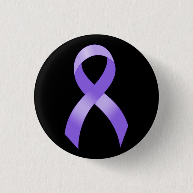 Macaron Rond 2,50 Cm Cancer général - Ruban Lavender (Devant)