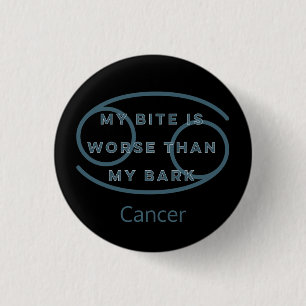 Macaron Rond 2,50 Cm Cancer Zodiac Sign Fun Quote Blue Text Birthday