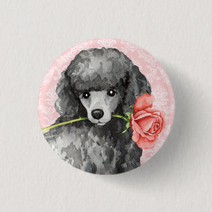 Macaron Rond 2,50 Cm Caniche miniature de rose de Valentine