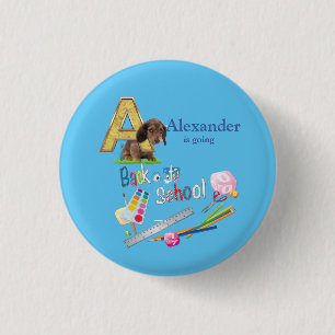 Macaron Rond 2,50 Cm Capitales Alphabet Retour à l'école