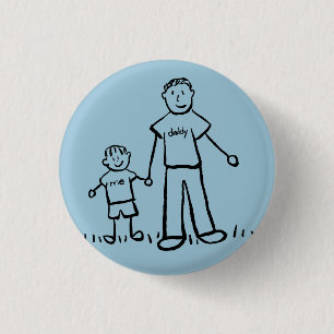 Macaron Rond 2,50 Cm Caractère de famille du père et du fils Boutons de
