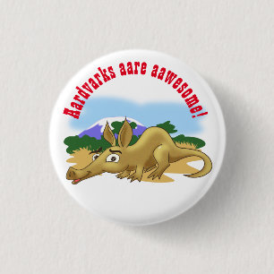 Macaron Rond 2,50 Cm Caricature Aardvark