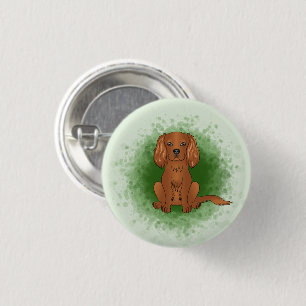 Macaron Rond 2,50 Cm Carlin Cavalier King Charles Spaniel Ruby de coule