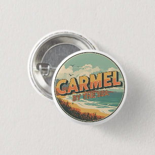Macaron Rond 2,50 Cm Carmel au bord de la mer californie côte pacifique