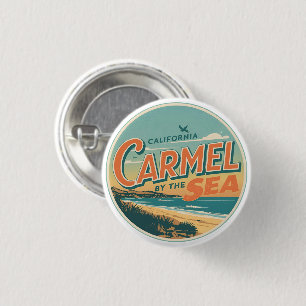 Macaron Rond 2,50 Cm Carmel au bord de la mer californie côte pacifique