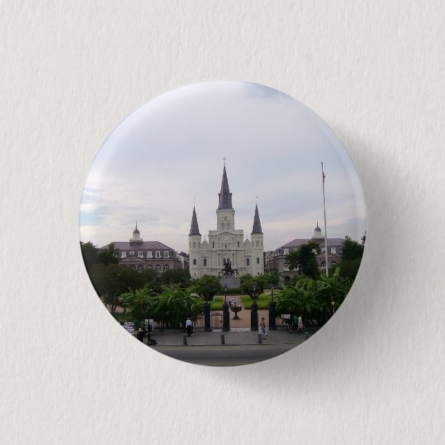 Macaron Rond 2,50 Cm Carré de Jackson, la Nouvelle-Orléans (Devant)