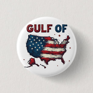 Macaron Rond 2,50 Cm Carte du golfe d'Amérique USA Trump USA Golfe du M