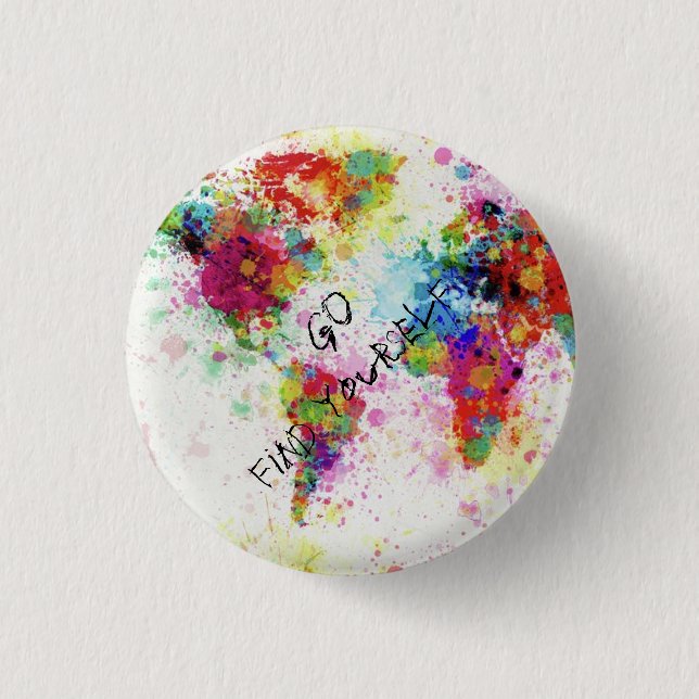 Macaron Rond 2,50 Cm Carte du monde original (Devant)