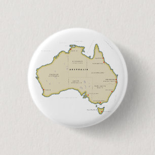 Macaron Rond 2,50 Cm Carte illustrée de l'Australie
