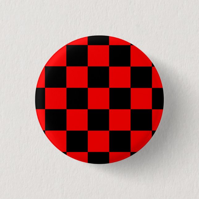Macaron Rond 2,50 Cm Carton de Button noir/rouge (Devant)