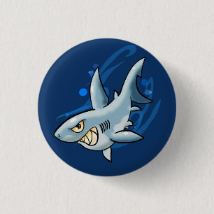 Macaron Rond 2,50 Cm Cartoon Grand requin blanc