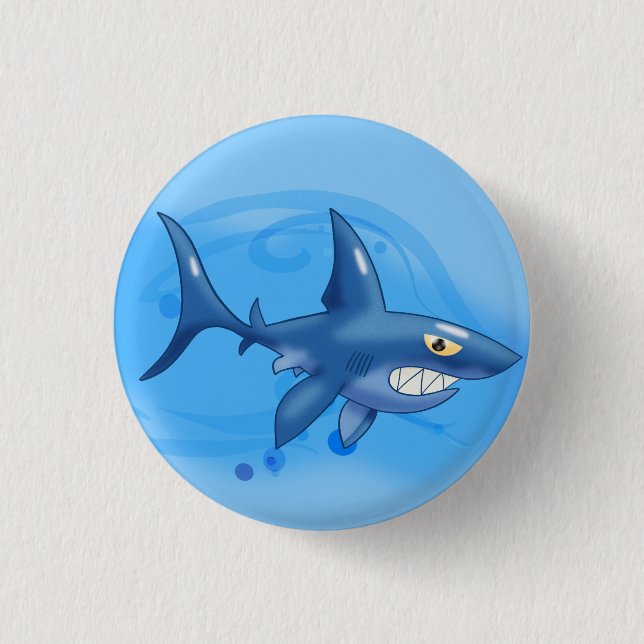Macaron Rond 2,50 Cm Cartoon Shark (Devant)