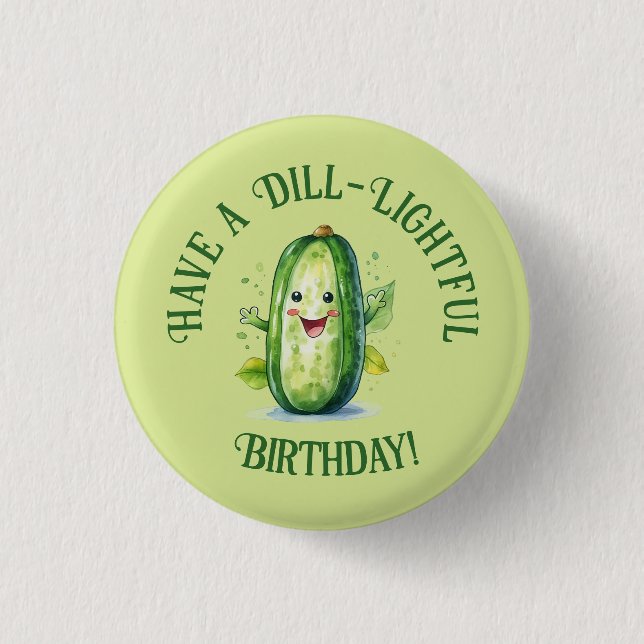 Macaron Rond 2,50 Cm Cartoon vert mignon Picket Anniversaire (Devant)