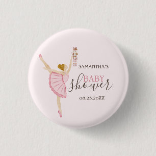 Macaron Rond 2,50 Cm Casse-Noisette Ballerine Aquarelle Rose Baby Showe
