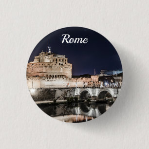 Macaron Rond 2,50 Cm Castel Sant Angelo la nuit à Rome