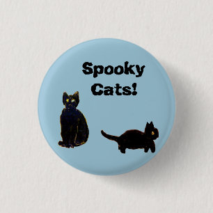 Macaron Rond 2,50 Cm Cat Art Two Black Kitty