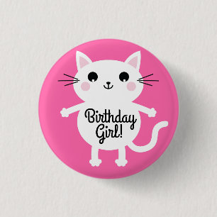 Macaron Rond 2,50 Cm Cat Cute Kitty Colorée 1er anniversaire Thème de