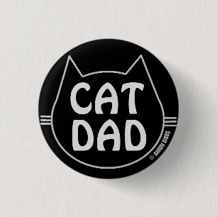 Macaron Rond 2,50 Cm CAT DAD Black and White