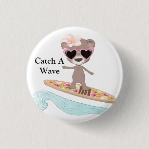 Macaron Rond 2,50 Cm Catch A Wave Surfer