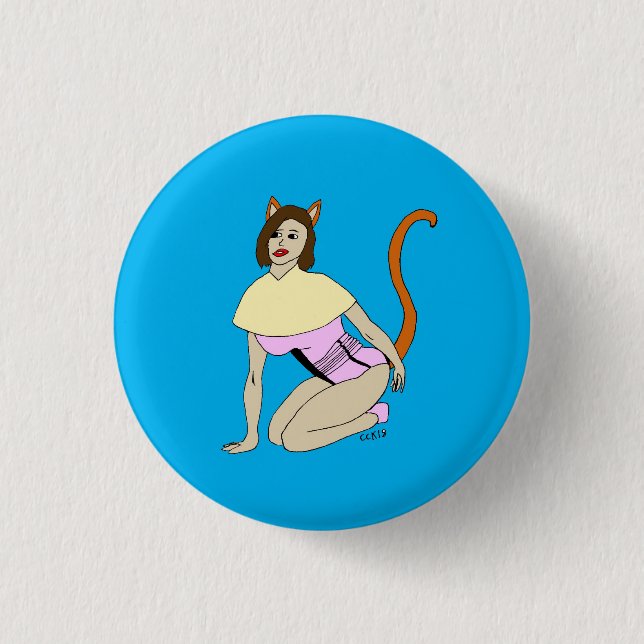 Macaron Rond 2,50 Cm catgirl (Devant)