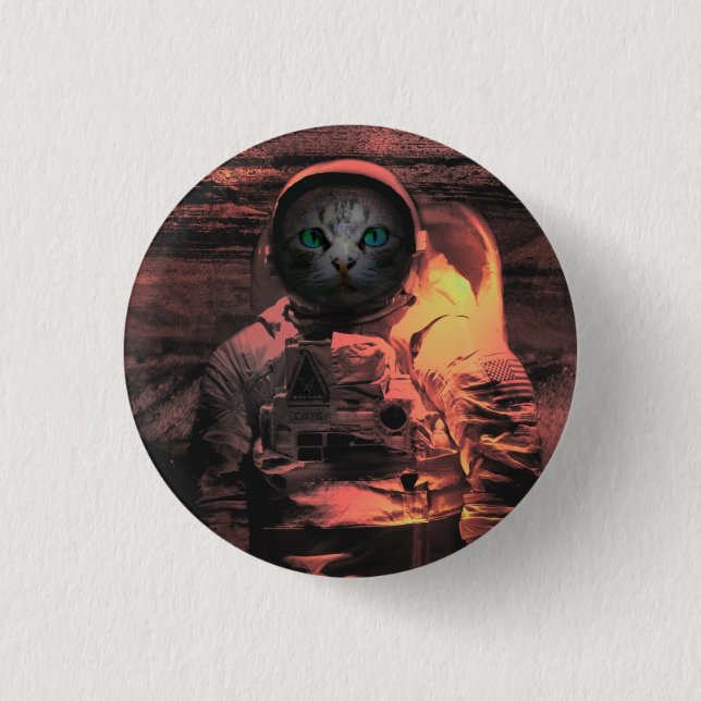Macaron Rond 2,50 Cm catstronaut (Devant)