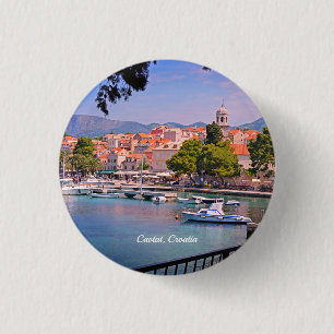 Macaron Rond 2,50 Cm Cavtat, Croatie vue sur la ville