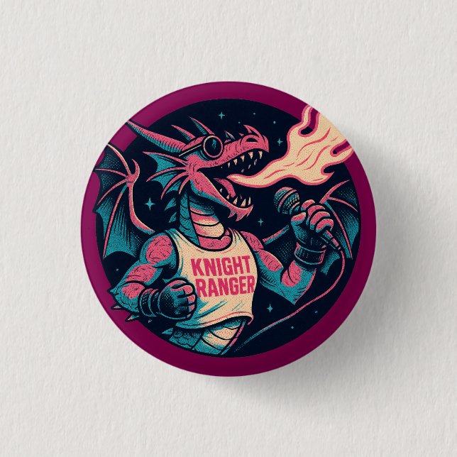 Macaron Rond 2,50 Cm Ce dragon crache le feu (Devant)