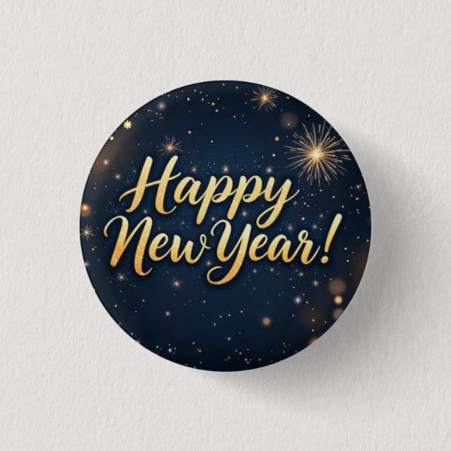 Macaron Rond 2,50 Cm Celebration New Year Patches 2026 (Devant)