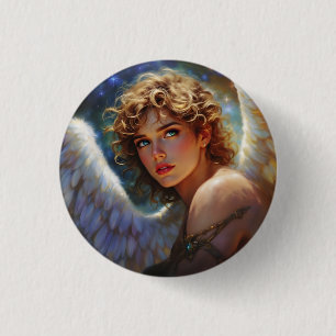 Macaron Rond 2,50 Cm Celestial Guardian - Angel des étoiles