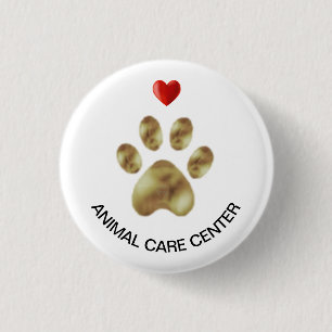 Macaron Rond 2,50 Cm Centre de soins pour animaux Patte de compagnie &