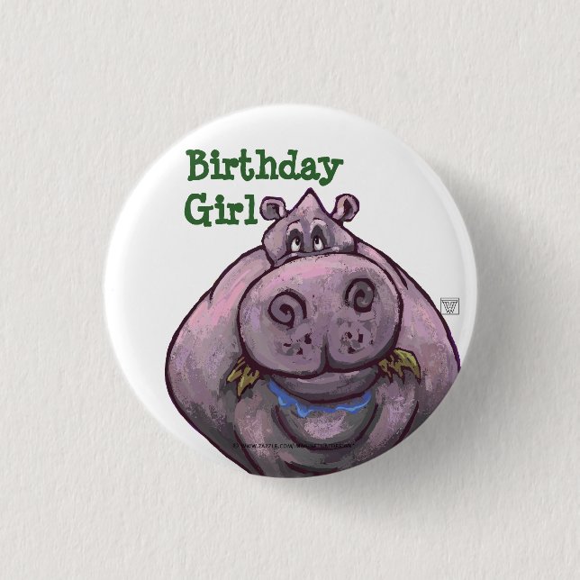 Macaron Rond 2,50 Cm Centre du parti Hippopotame (Devant)