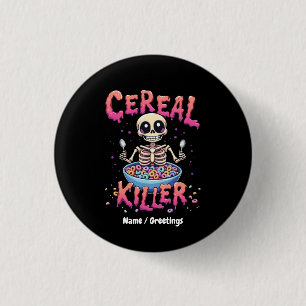 Macaron Rond 2,50 Cm Cereal Killer Breakfast Funky Cereal Bowl Skeleton