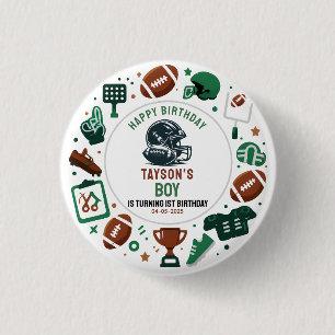 Macaron Rond 2,50 Cm C'est l'heure du match de football 1er anniversair