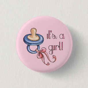 Macaron Rond 2,50 Cm C'est une fille !