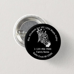 Macaron Rond 2,50 Cm Chalk White Lost Zebra Family Home Adresse Keychai