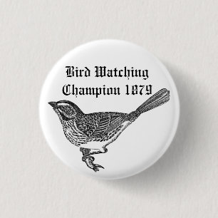 Macaron Rond 2,50 Cm Champion 1879 d'observation d'oiseau