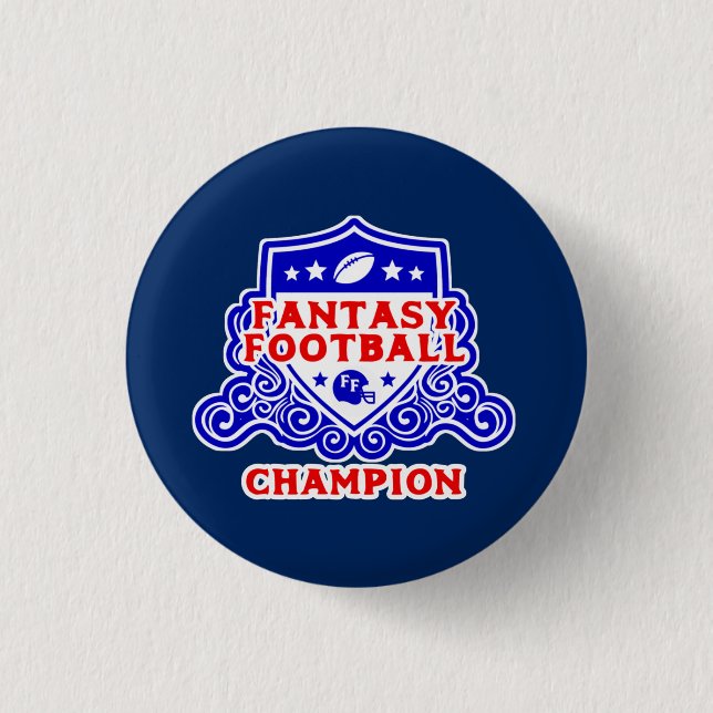 Macaron Rond 2,50 Cm Champion d'Imaginaire de football (Devant)