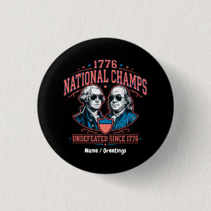 Macaron Rond 2,50 Cm Champions nationaux vintage graphique invaincus 17