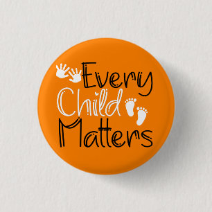 Macaron Rond 2,50 Cm Chaque enfant compte, Orange Orange Day