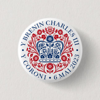 Macaron Rond 2,50 Cm Charles III Coronation 3 Cm Insigne Rond