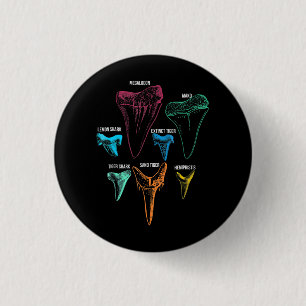 Macaron Rond 2,50 Cm Chasse aux dents de requin - Cadeaux de requin fou