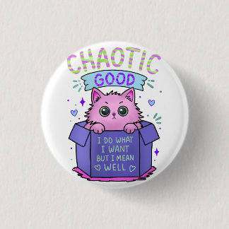 Macaron Rond 2,50 Cm Chat Bon Chaos | Je Fais Ce Que Je Veux