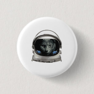 Macaron Rond 2,50 Cm Chat d'astronaute de casque d'espace