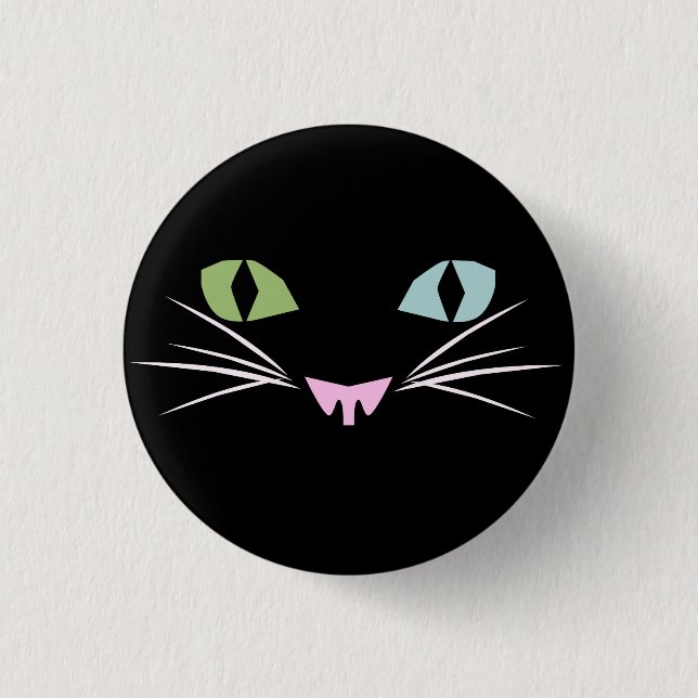 Macaron Rond 2,50 Cm Chat de deux yeux (Devant)