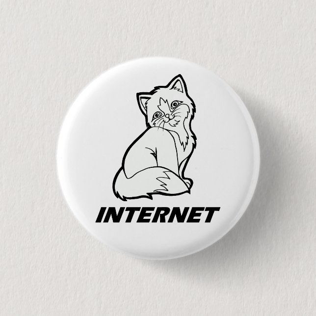 Macaron Rond 2,50 Cm Chat d'Internet (Devant)