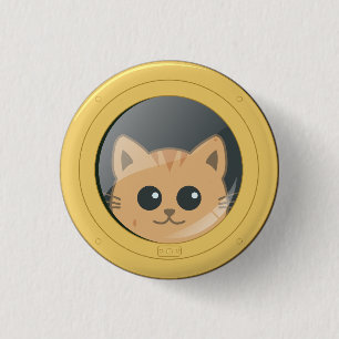 Macaron Rond 2,50 Cm Chat mignon regardant par le hublot de bateau